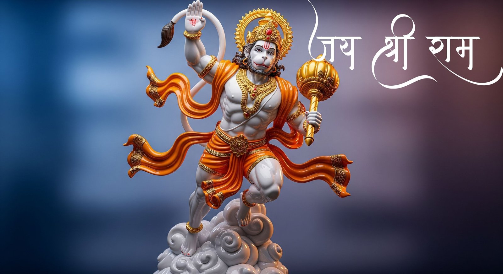 Divine Hanuman in Glorious Form with Jai Shri Ram Aura