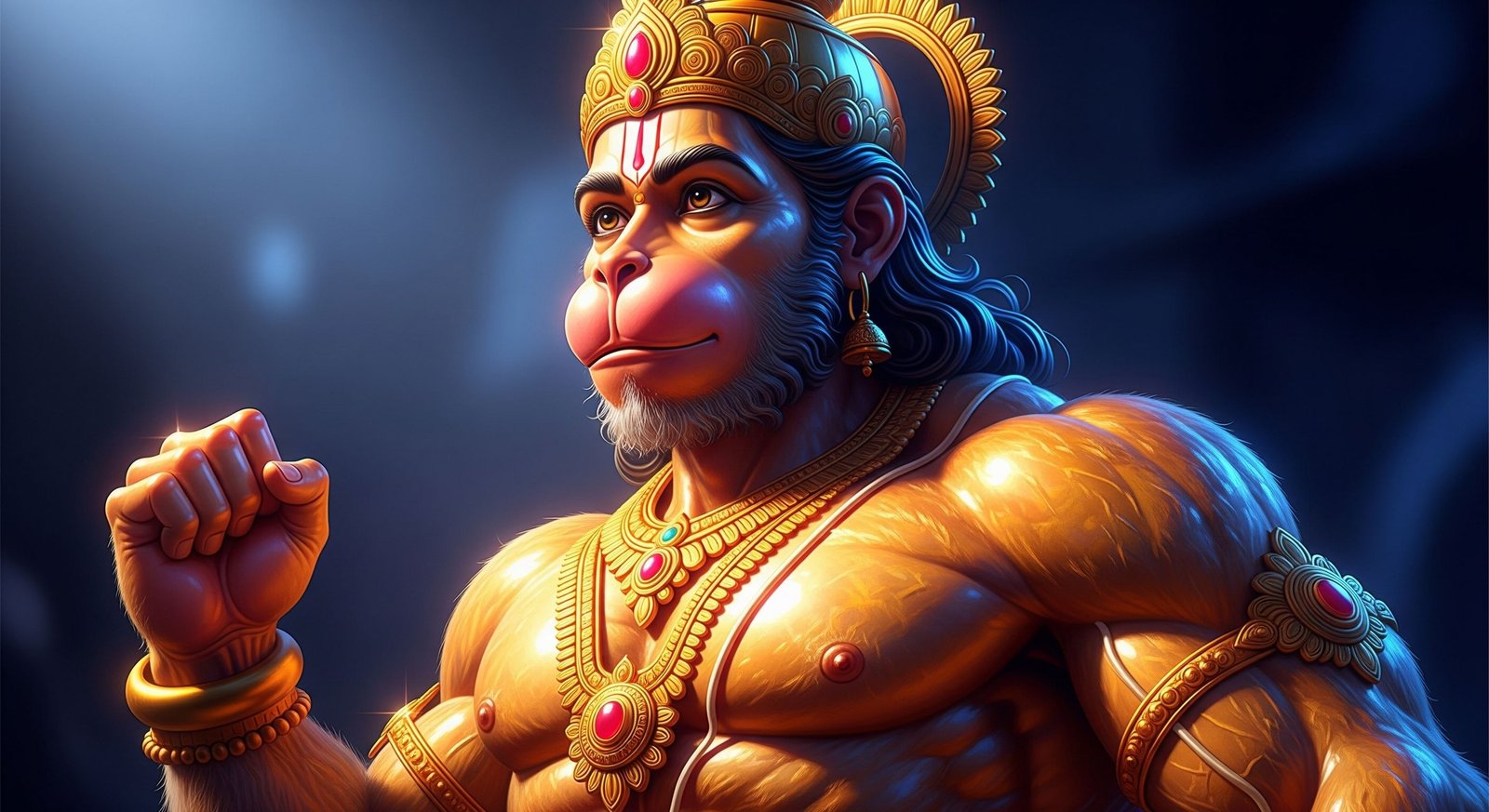 Divine Strength of Lord Hanuman in Radiant Glory