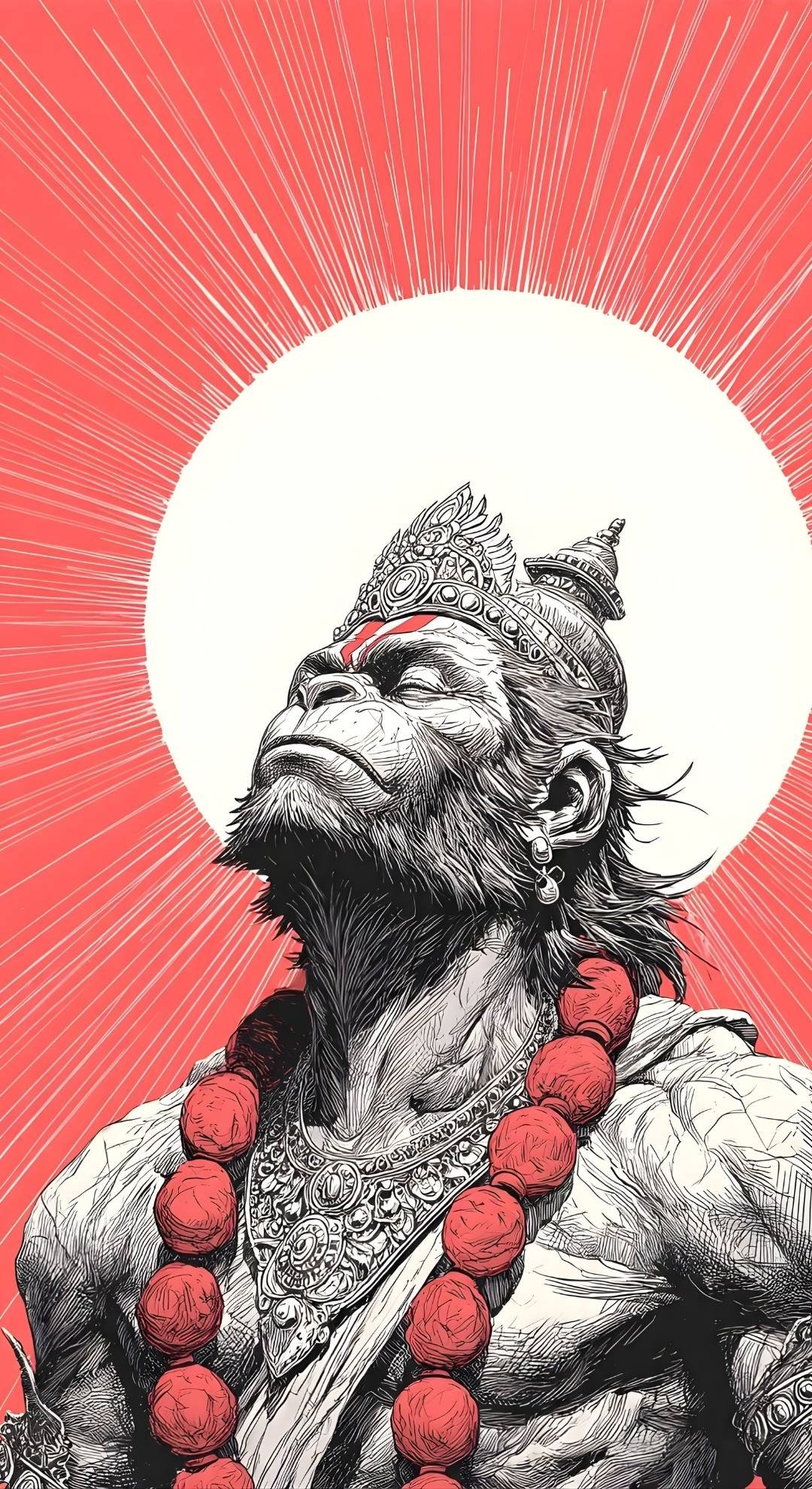 Divine Strength of Lord Hanuman in Radiant Glory