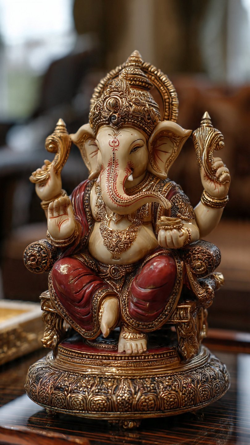 Divine Lord Ganesha Seated in Royal Blessings Form