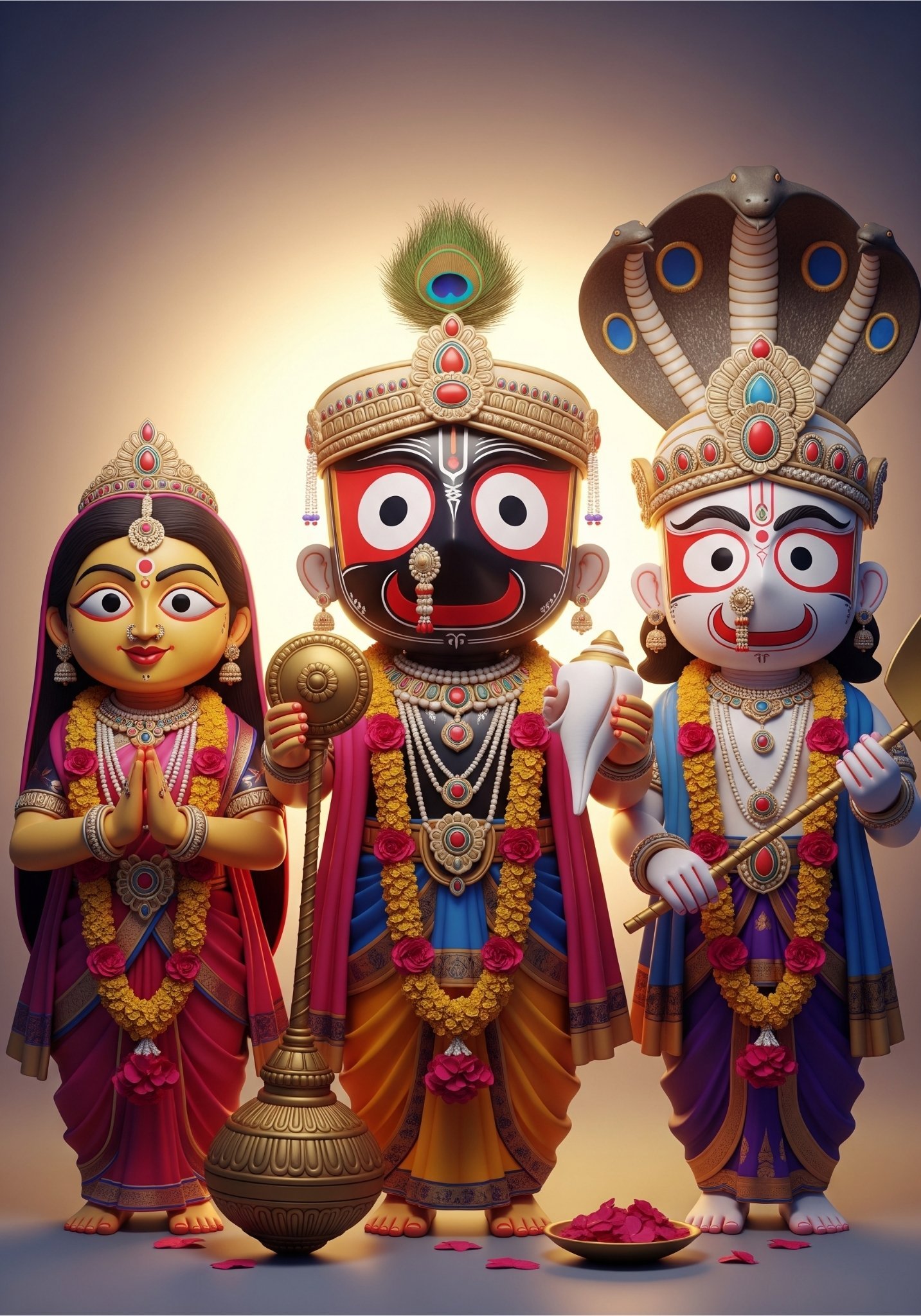 Jagannath Balabhadra Subhadra Divine Family Wallpaper