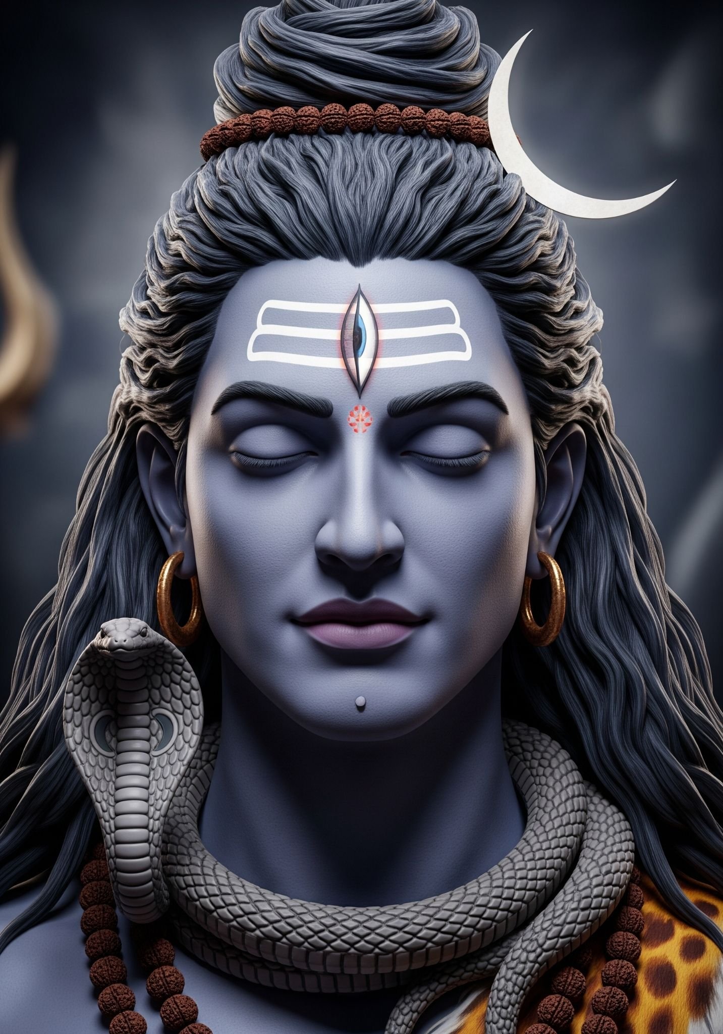 Lord Shiva Meditation Wallpaper | Trishul, Third Eye & Cosmic Calm