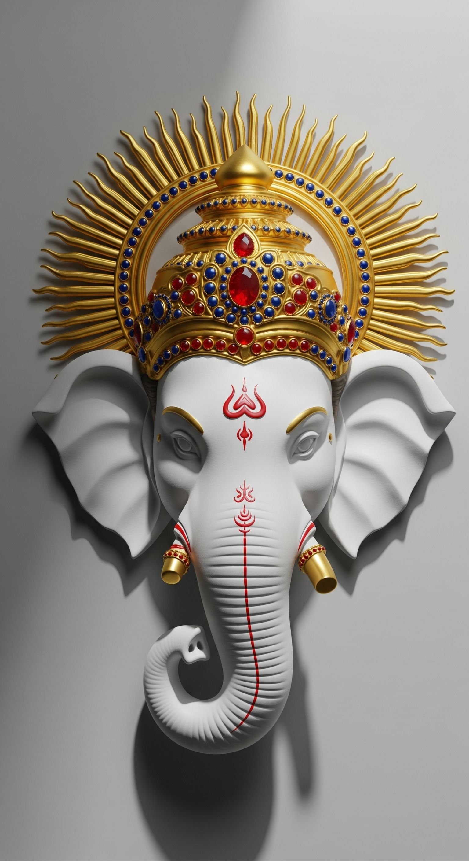 Minimalist Lord Ganesha Idol with Golden Crown