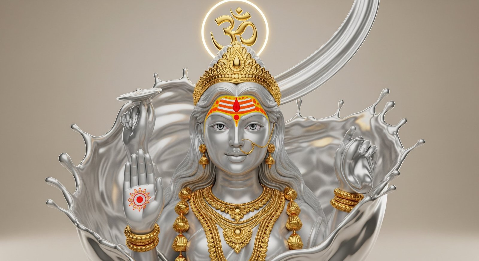 Happy New Year 2026 Silver Goddess Lakshmi Divine Blessings Wallpaper