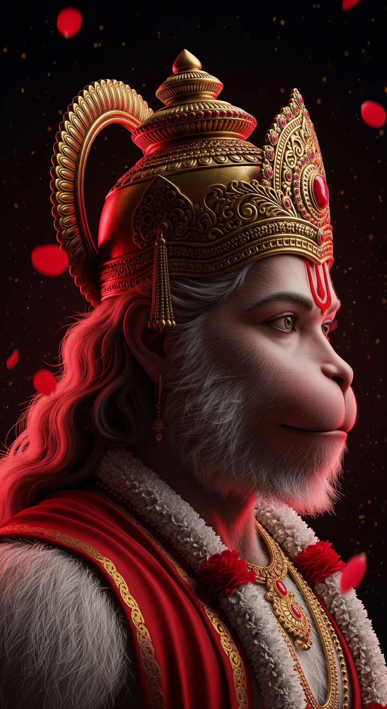 Divine Hanuman Profile Portrait – Strength, Devotion & Valor