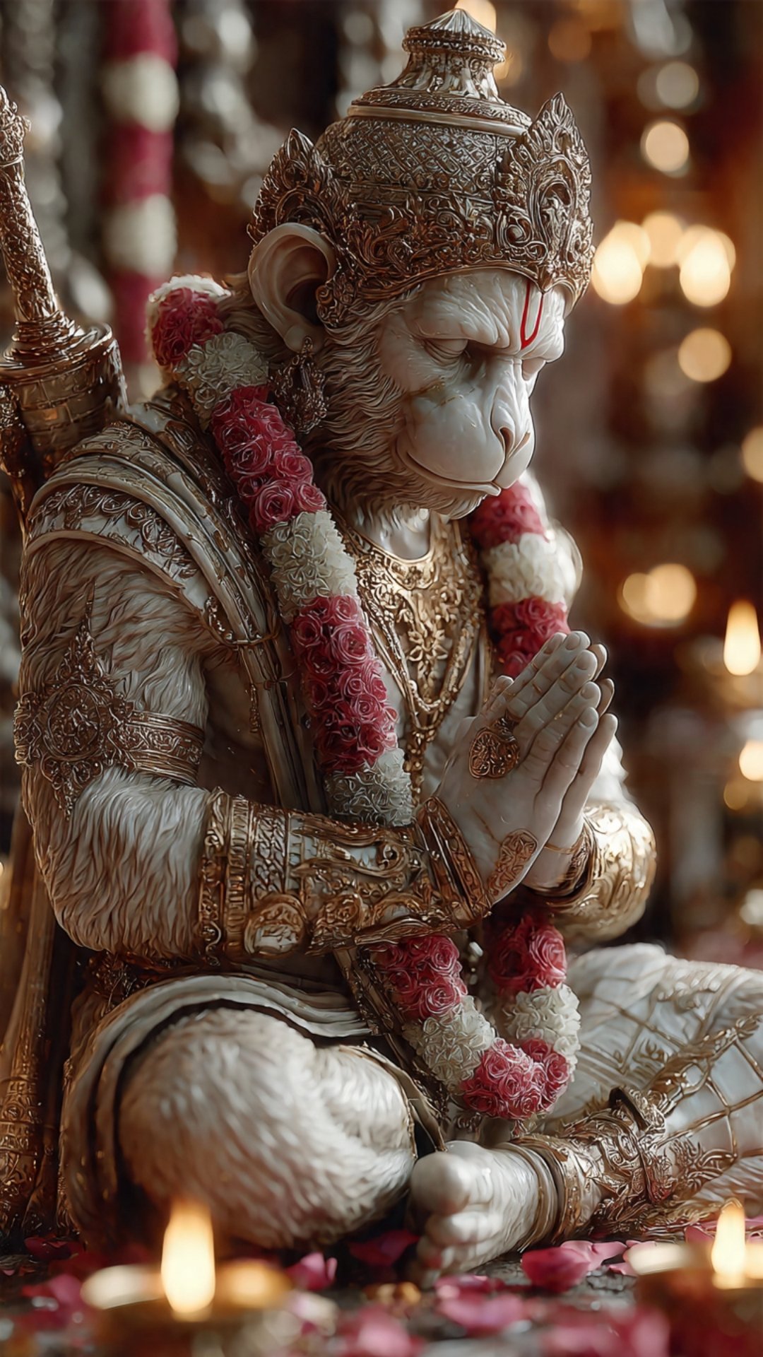 Hanuman Ji in Bhakti Mudra – Serene Divine Devotion Art