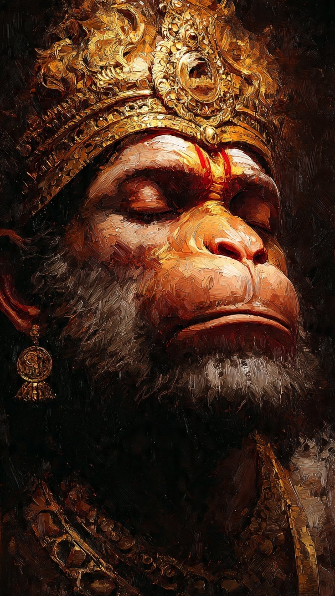 Divine Hanuman Oil Painting Portrait