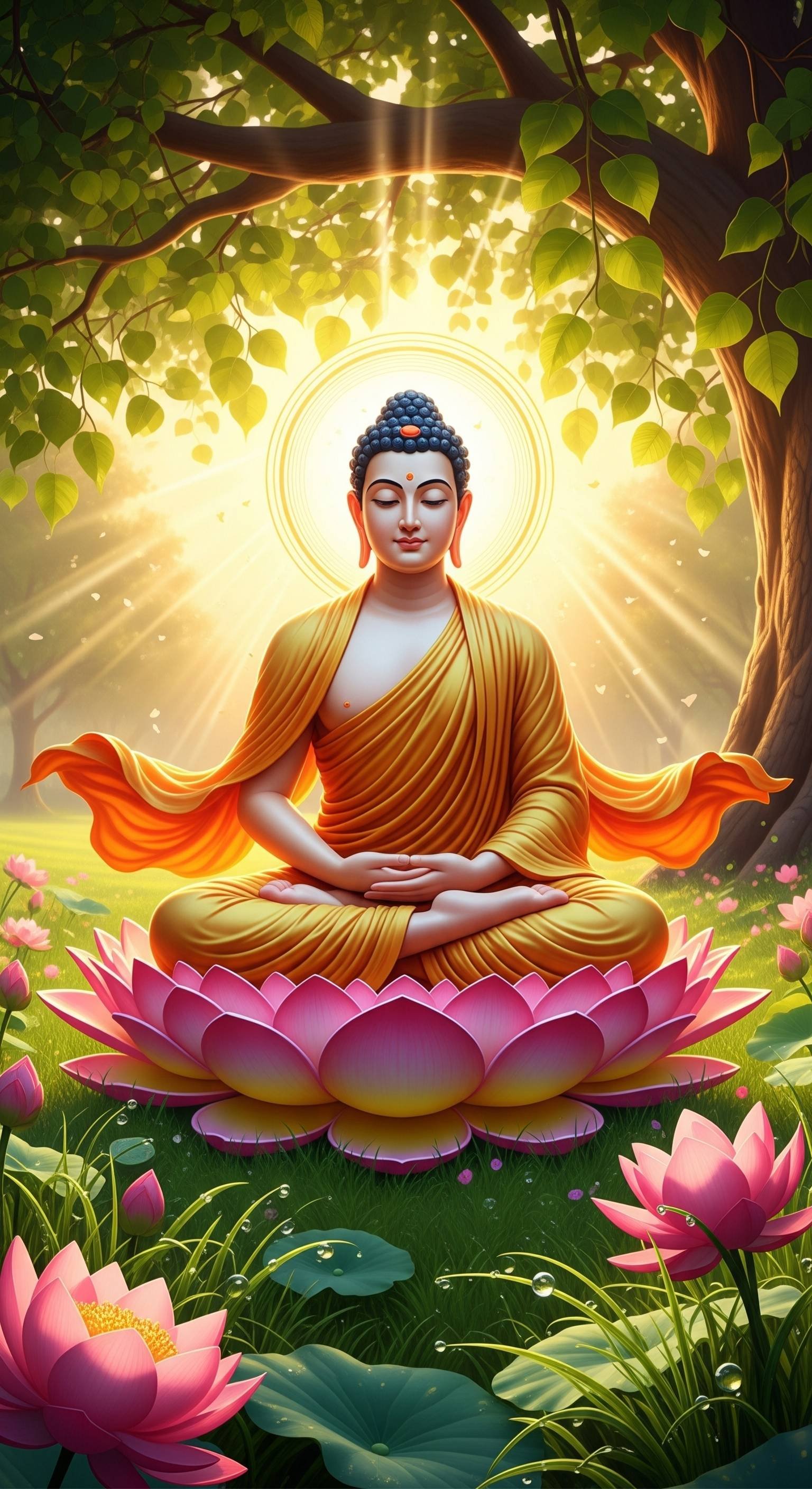 Serene Buddha Meditation Under Bodhi Tree