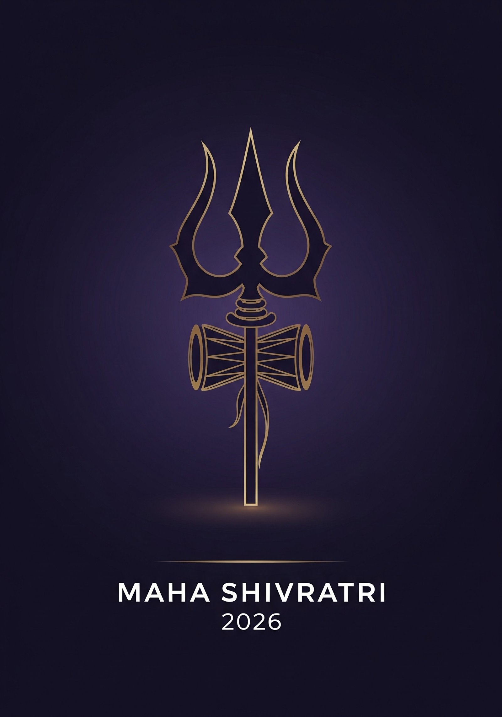 Maha Shivratri 2026 Trishul and Damru Minimal Divine Art