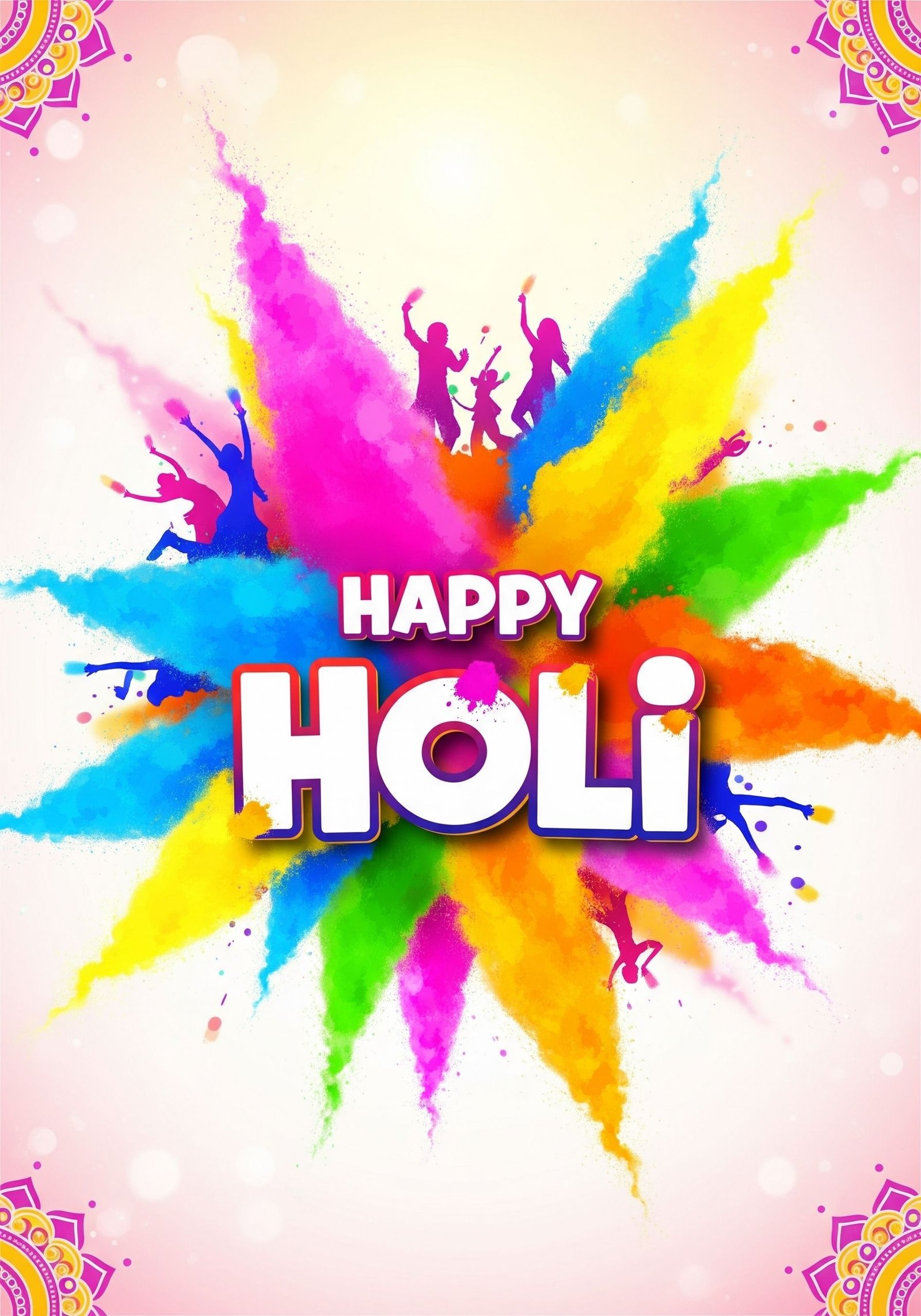 Happy Holi Festival Wallpaper with Vibrant Color Burst