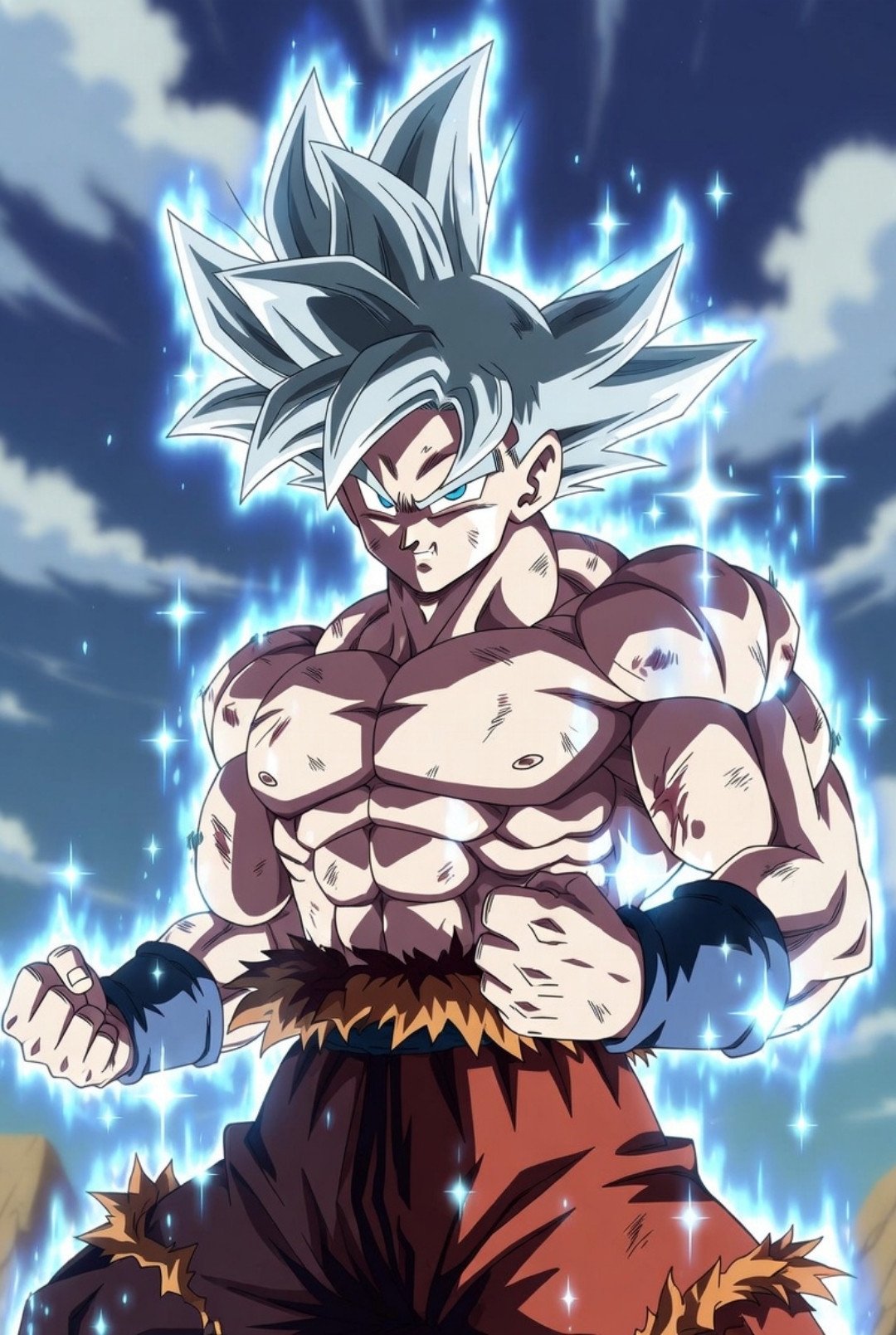 Ultra Instinct Anime Warrior with Blue Aura