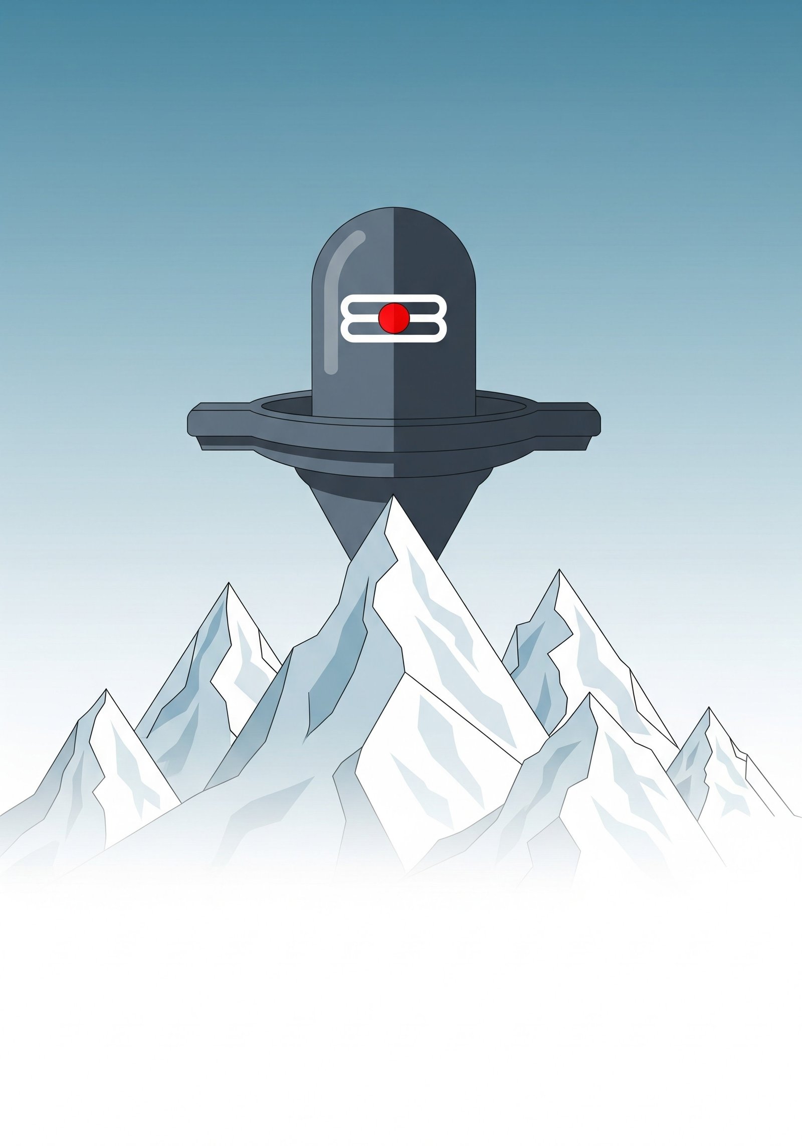 Minimal Shivling Mountain Art Wallpaper