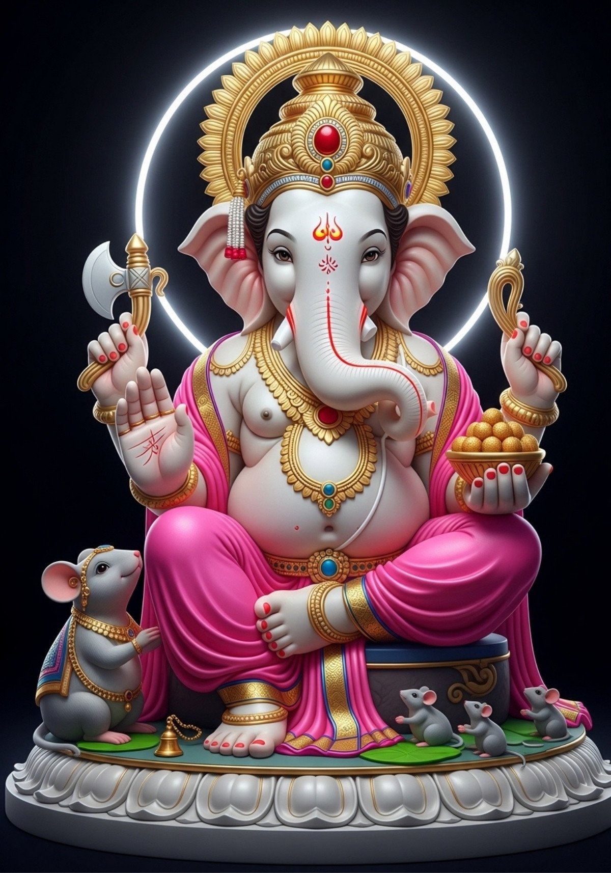 Divine Lord Ganesha with Modak Wallpaper
