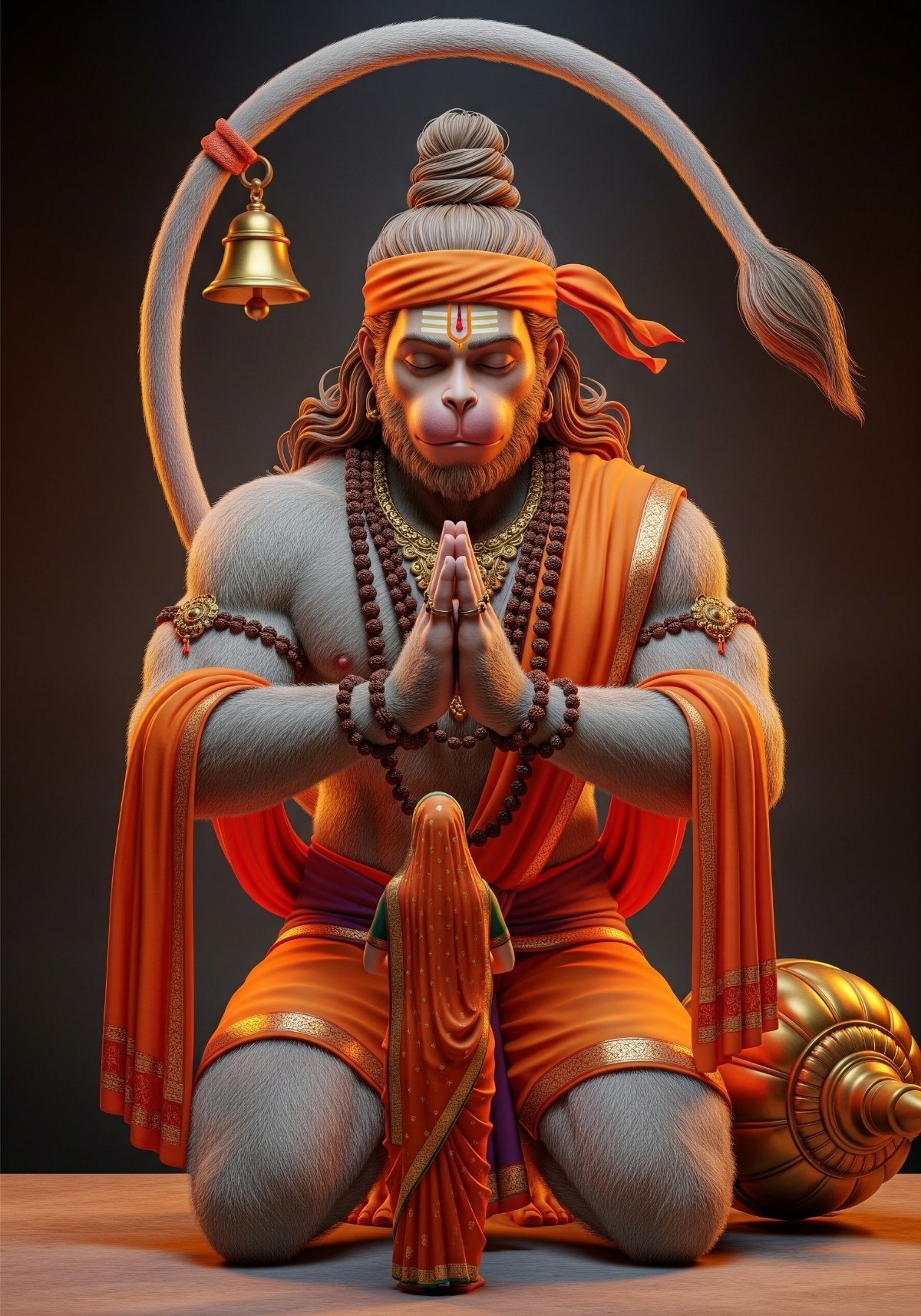 Devotional Hanuman Blessing a Devotee Wallpaper