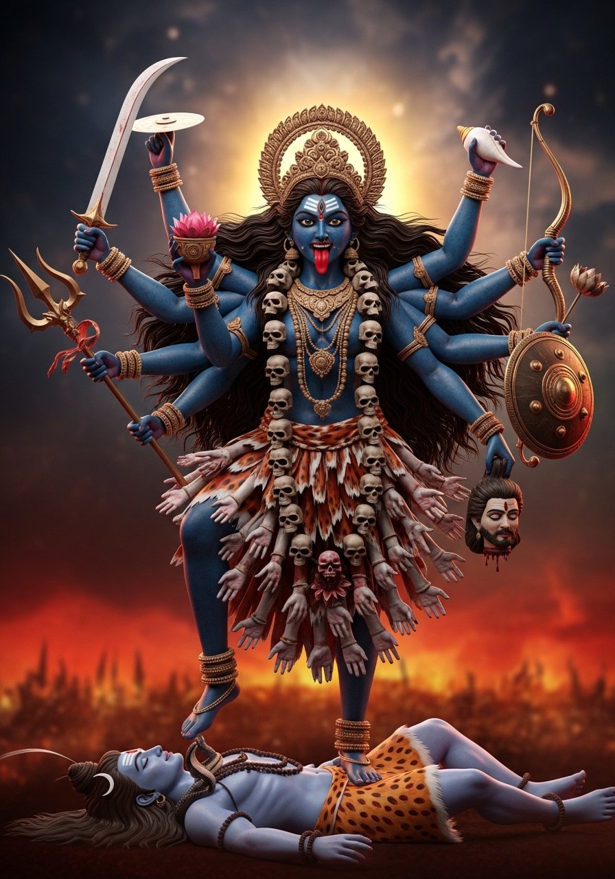 Fierce Goddess Kali Divine Power Wallpaper