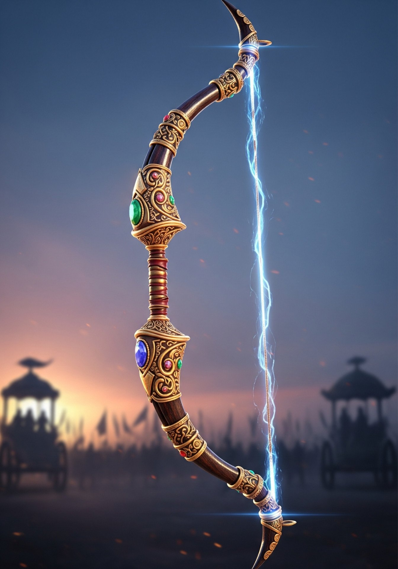 Divine Ramayan Bow With Lightning Energy Wallpaper