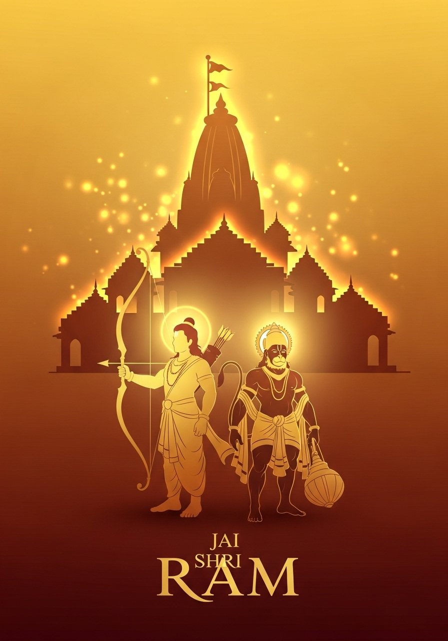 Jai Shri Ram Temple Devotional Spiritual Wallpaper