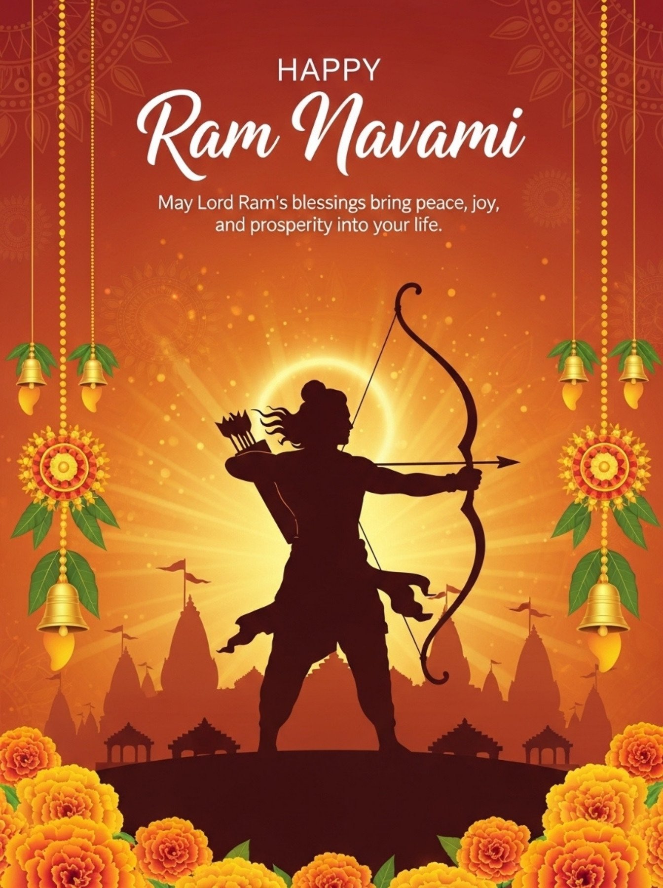 Happy Ram Navami Lord Rama Archer Festival Wallpaper
