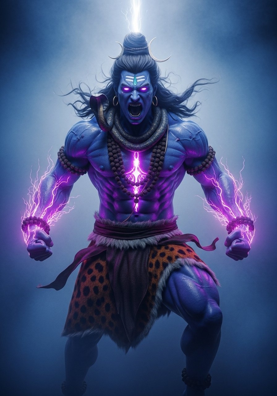 Fierce Lord Shiva Cosmic Energy Spiritual Wallpaper