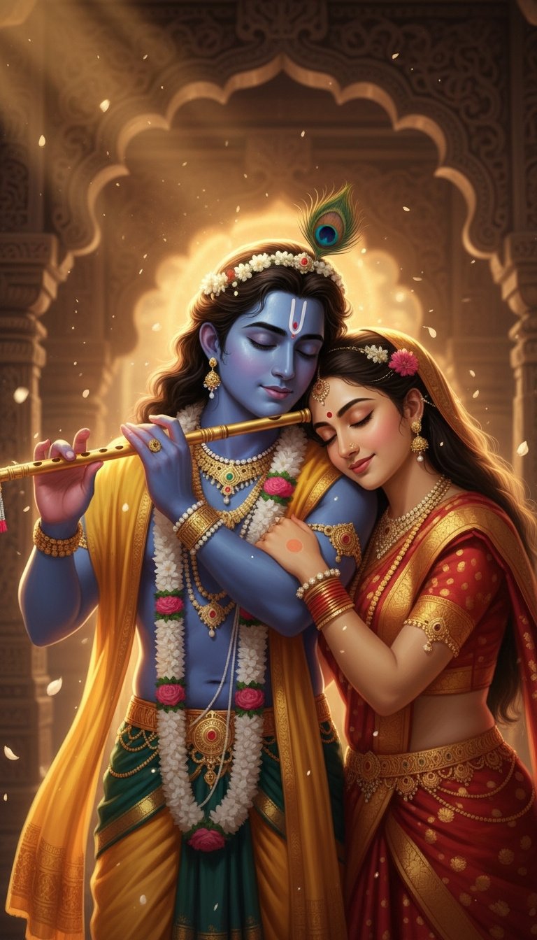Divine Radha Krishna Love Spiritual HD Wallpaper