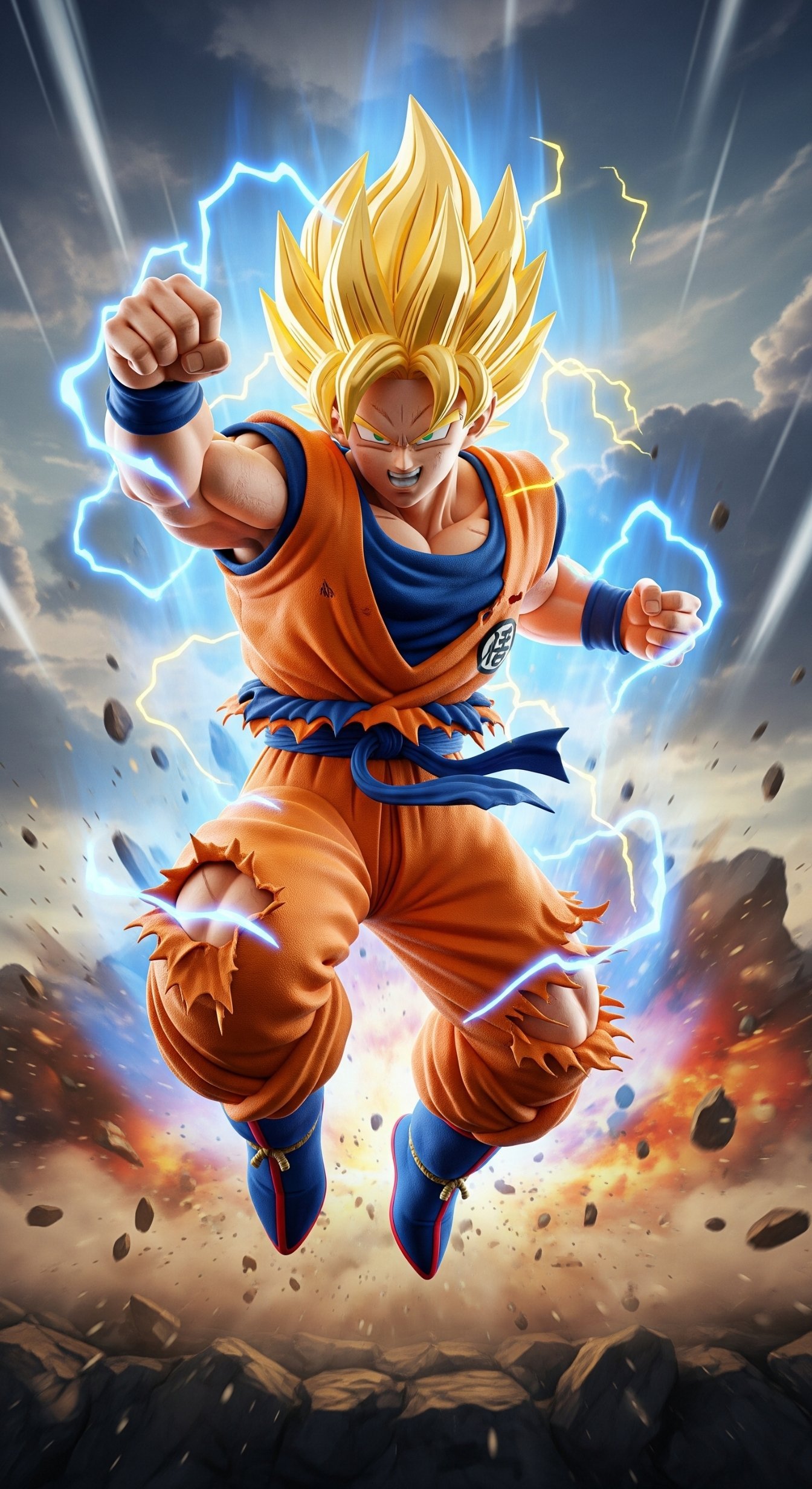 Super Saiyan Anime Power Lightning HD Wallpaper