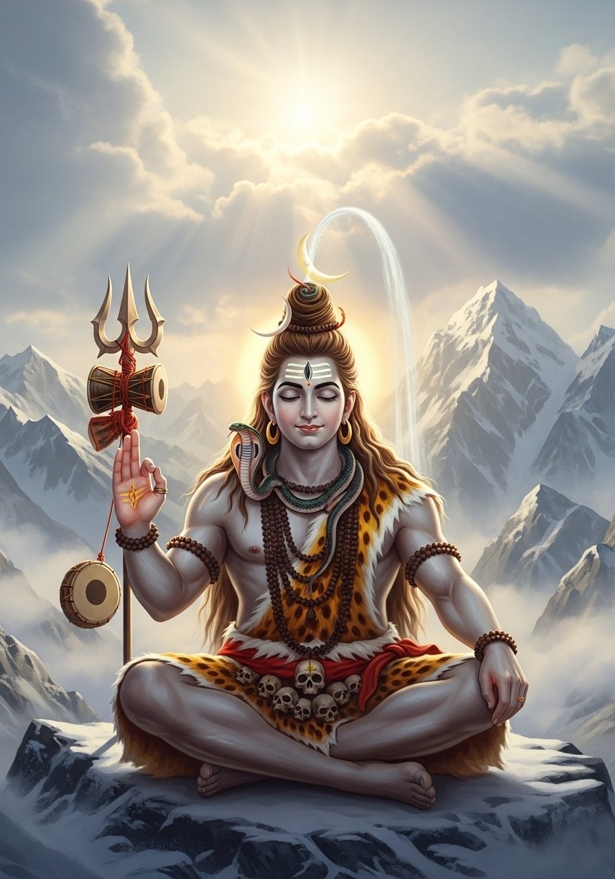 Meditating Lord Shiva Himalayan Divine HD Wallpaper