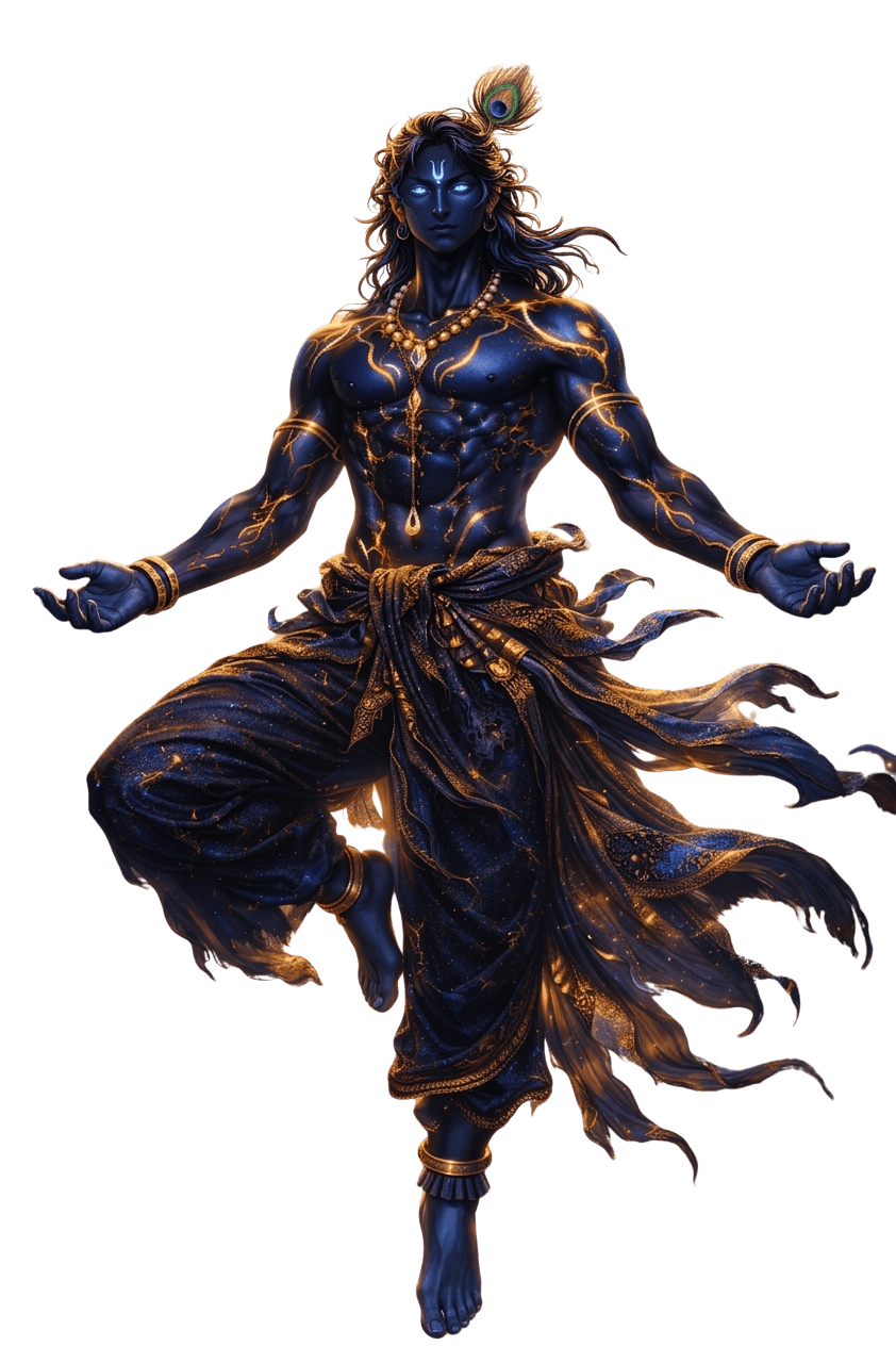 Divine Lord Krishna Transparent PNG Spiritual Artwork