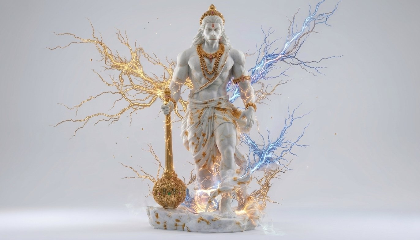 Divine White Hanuman Power Spiritual HD Wallpaper