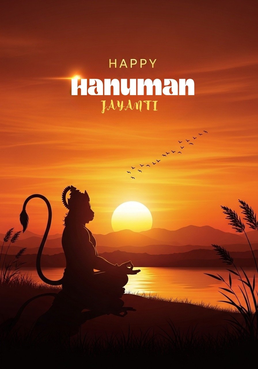 Hanuman Meditation Sunset Peaceful HD Wallpaper