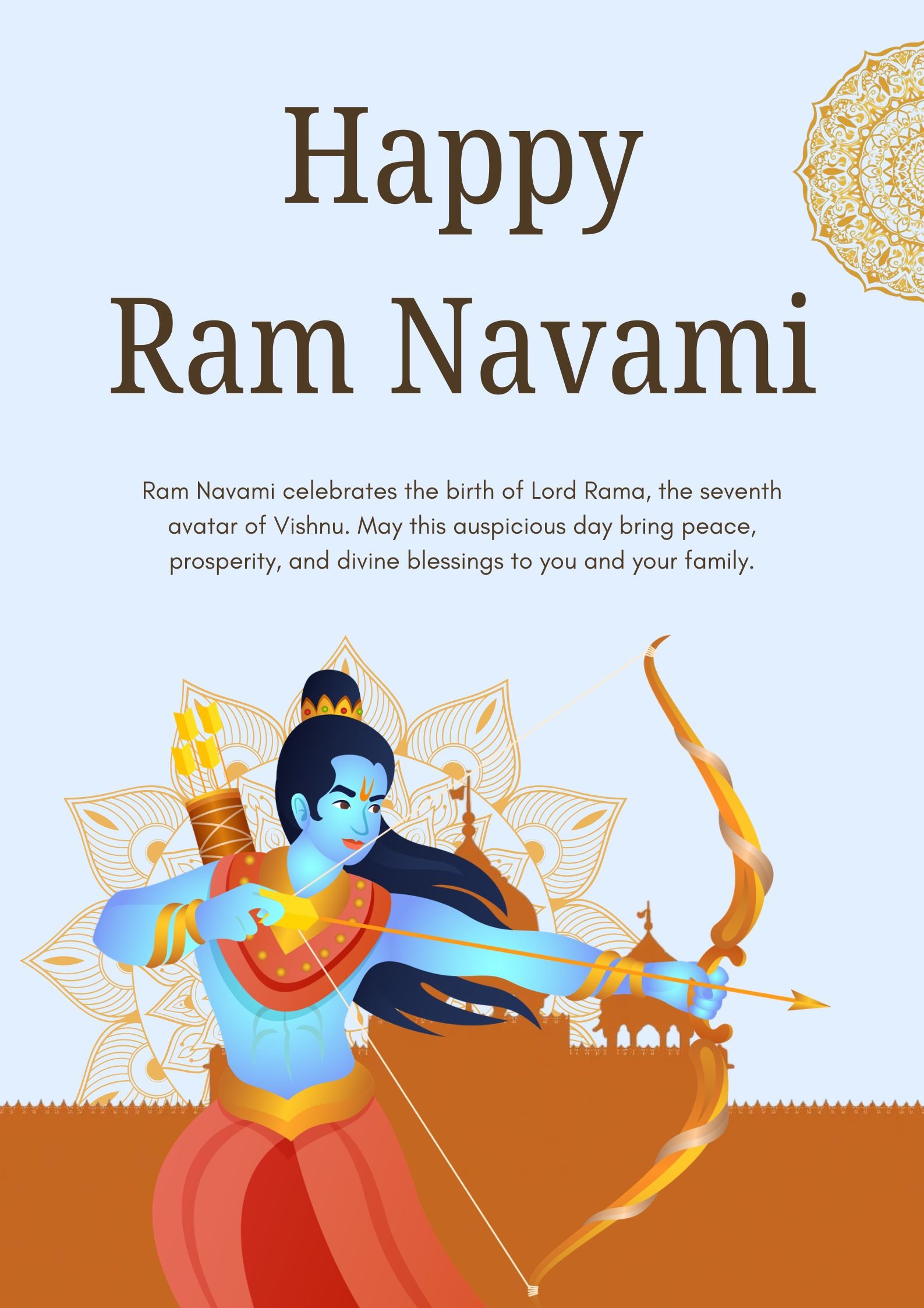 Happy Ram Navami Lord Rama Vector Art HD Wallpaper