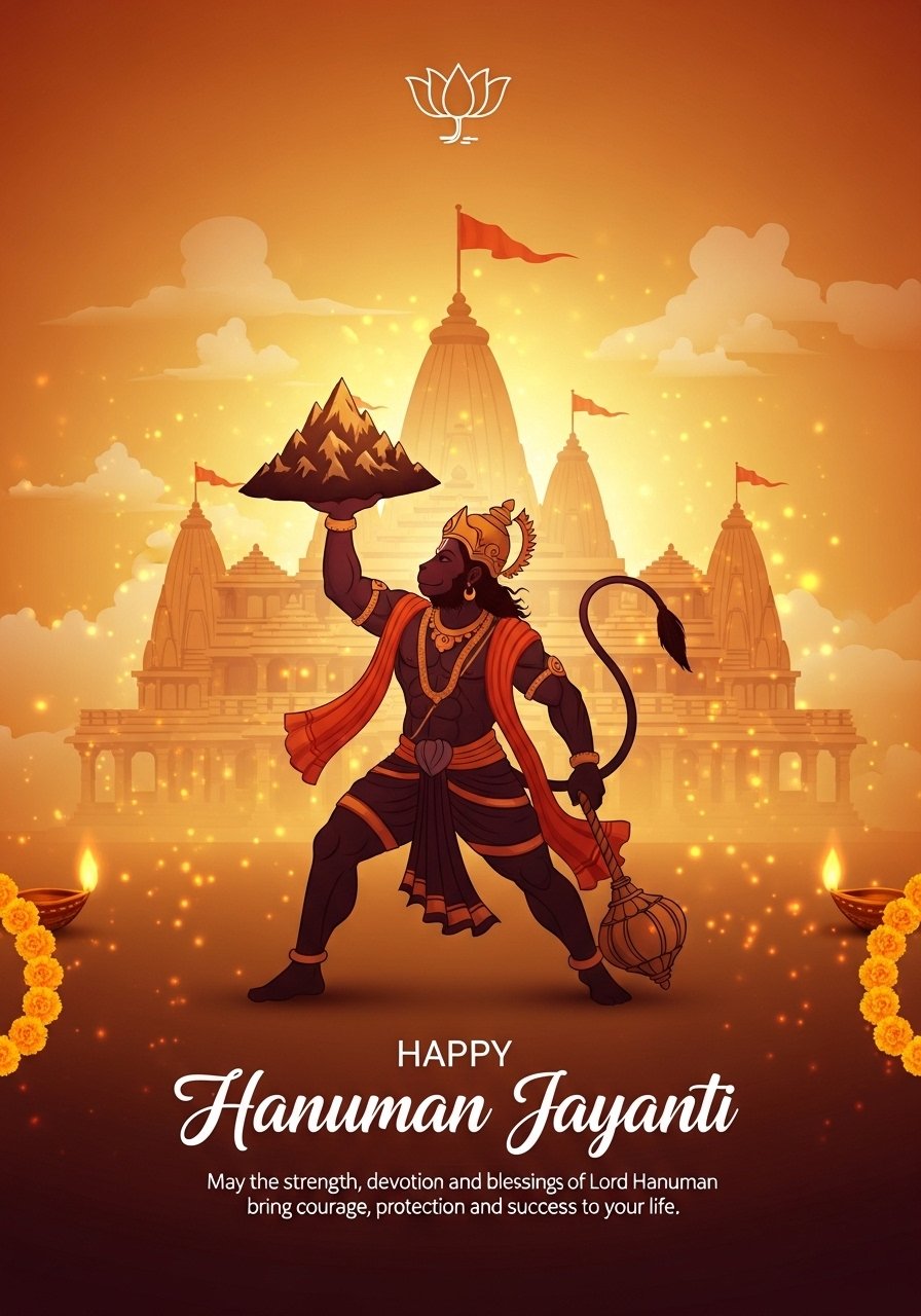Happy Hanuman Jayanti Temple Blessings HD Wallpaper