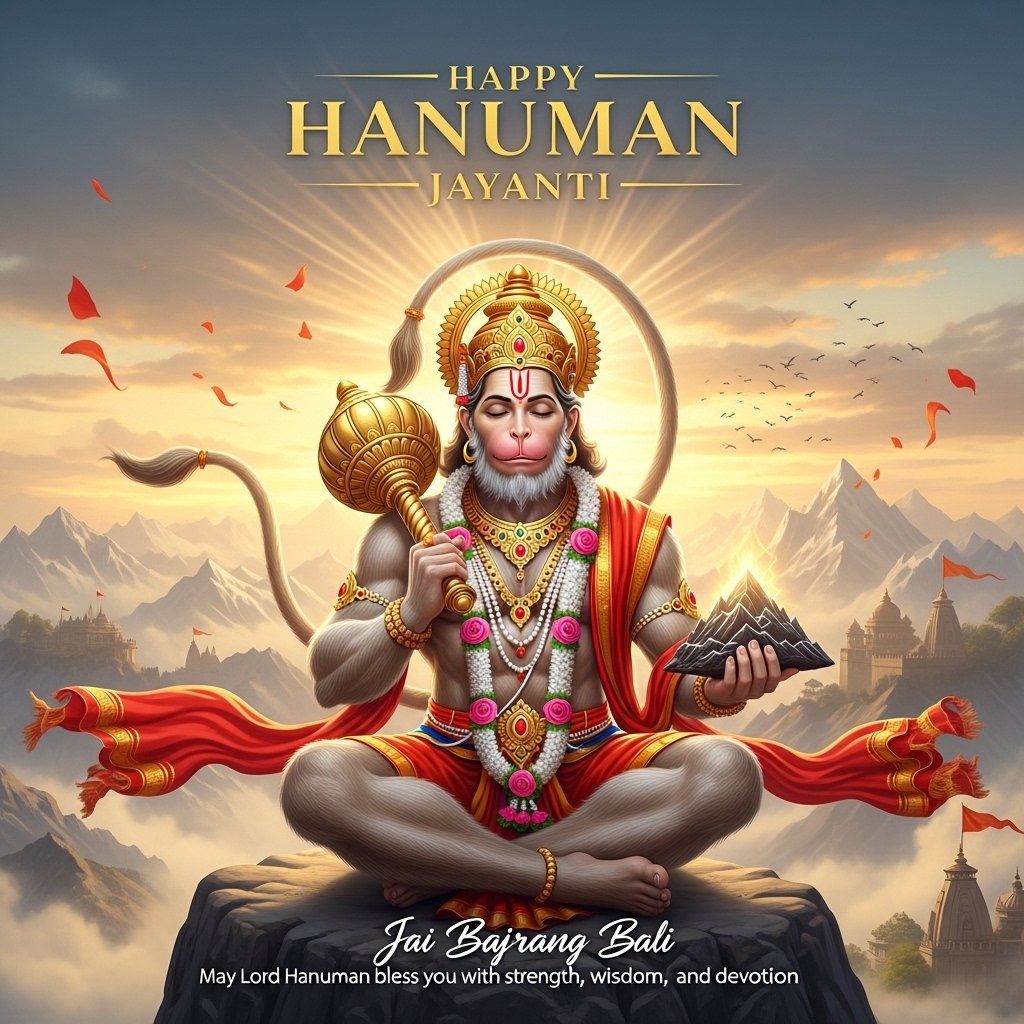 Divine Hanuman Meditation Blessing HD Wallpaper