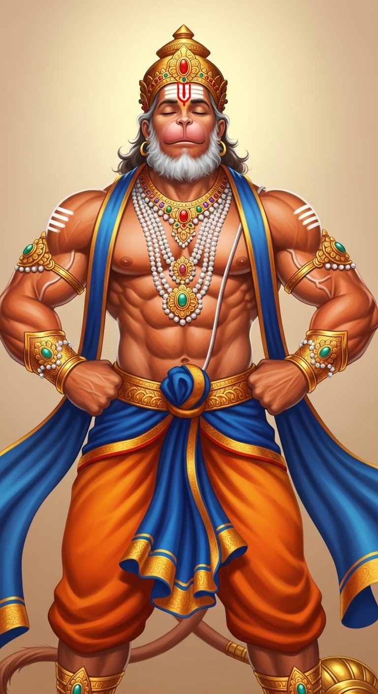 Powerful Hanuman Strength Pose HD Wallpaper