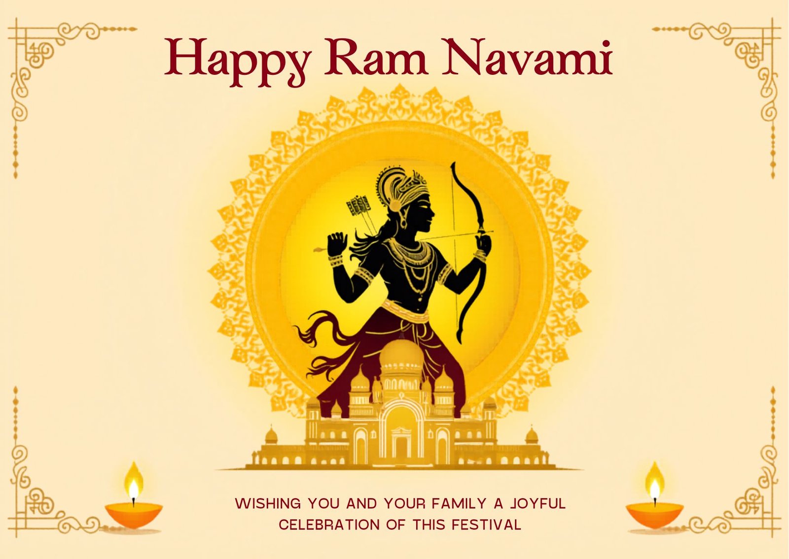 Golden Ram Navami Festival Art Lord Ram Wallpaper